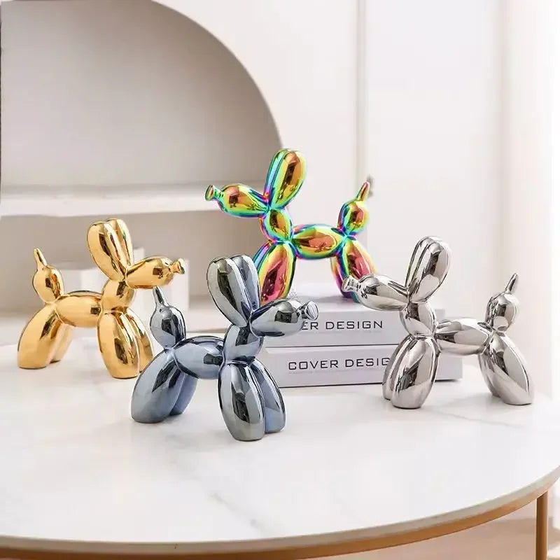 Adorno Nórdico Abstracto de Perro Globo de Cerámica Escultura Creativa Estatua para Sala de Estudio Accesorios para el Hogar y la Oficina Decoración Festiva
