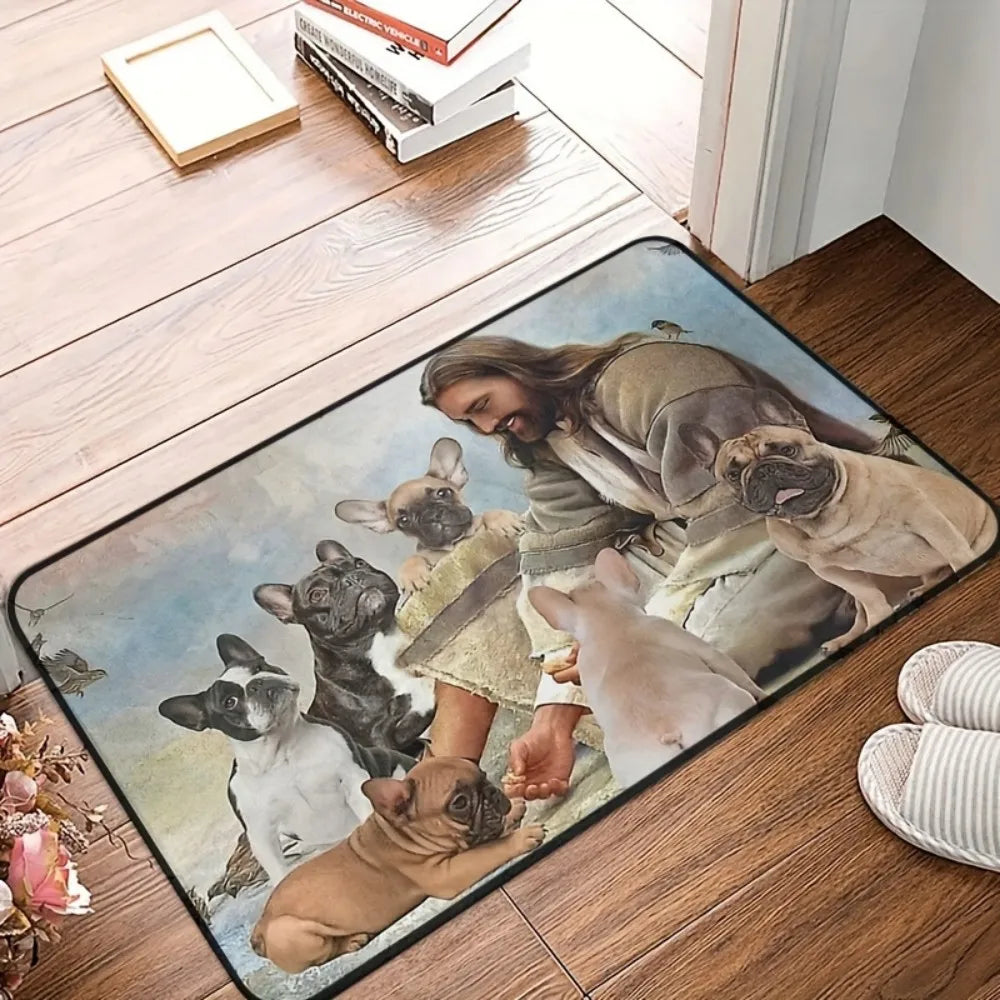 VIKAMA Adorable felpudo absorbente antideslizante para perro salchicha, fácil de limpiar, resistente al desgaste, alfombra de entrada, lindo tapete decorativo para el hogar de mascotas