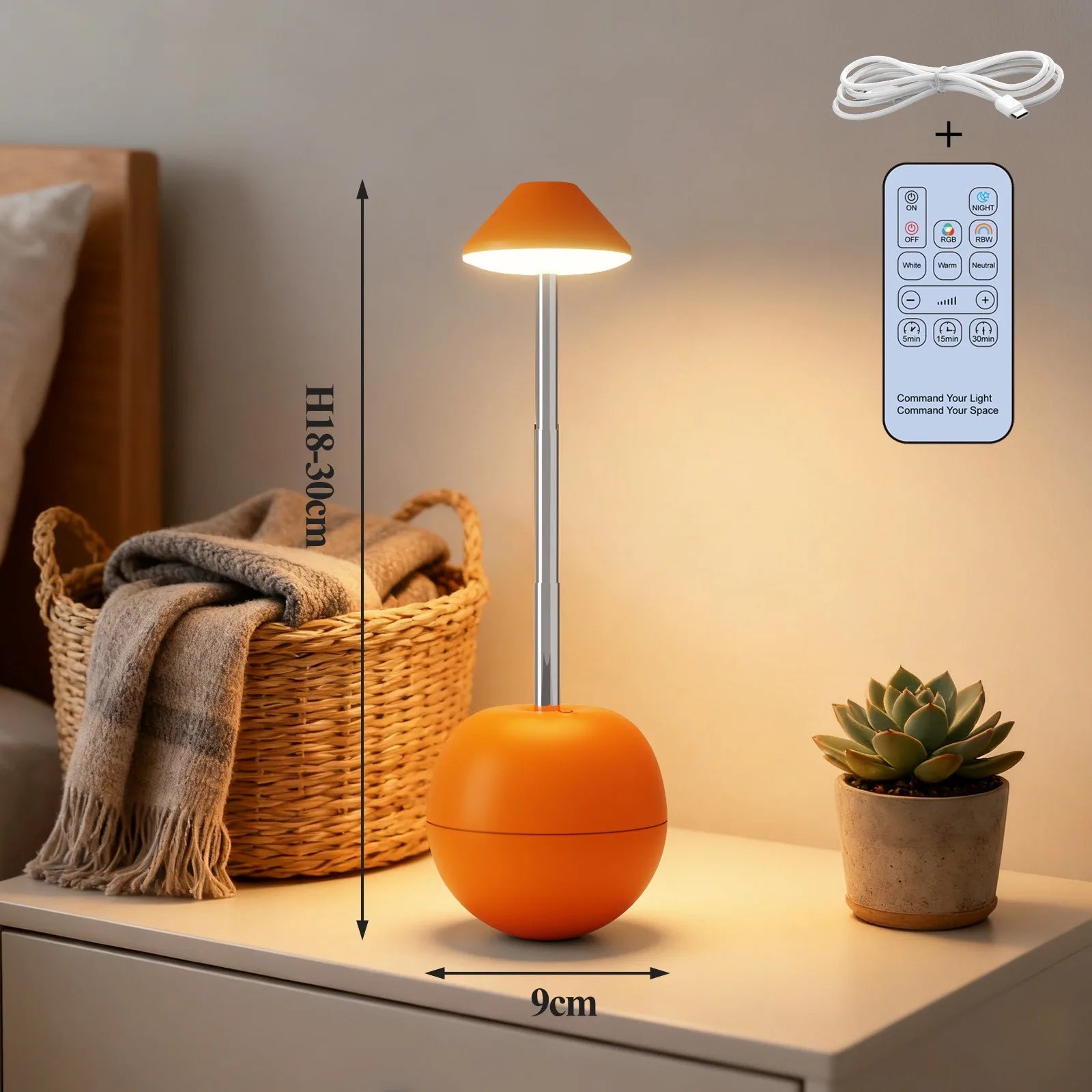 LED Touch Desk Lamp with Remote Control Adjustable Height Desk Light RGB Light Suitable for Living Room Bedroom Bedside Lamp