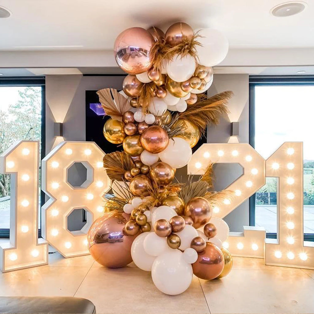 91.5cm Grande Lettre Lumineuse LED Chiffre d'Anniversaire 1er Anniversaire Mariage Baby Shower Décoration 30 40 50 Chiffre d'Anniversaire Cadre