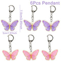 6 llaveros de mariposa para decoración de mochilas, decoración de fiesta de primer cumpleaños, decoración de mariposa para niñas, baby shower