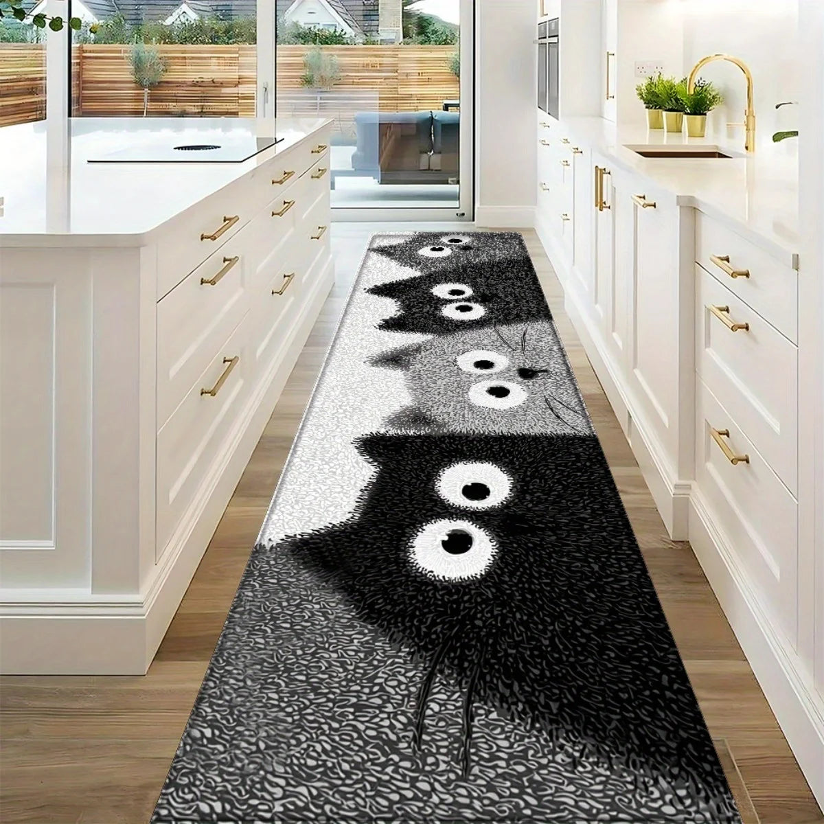 Tapis de sol de dessin animé VIKAMA 4 chatons, tapis de bain doux, paillasson, tapis de cuisine, tapis de salon doux d'hiver pour chambre à coucher, maison