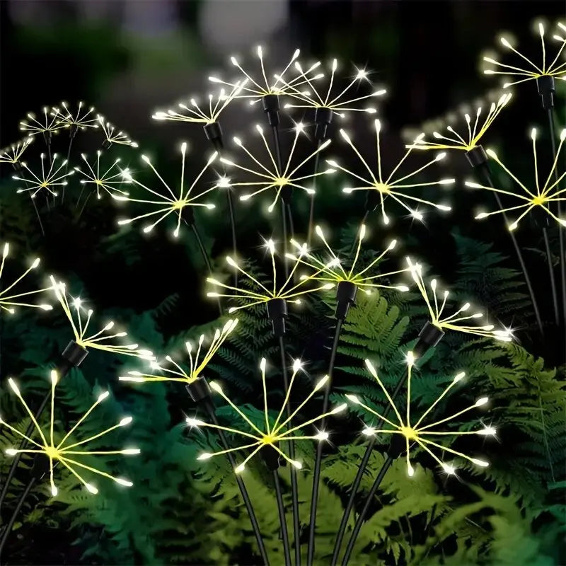 1 ud. luces solares LED para jardín con forma de fuegos artificiales, lámpara de césped impermeable para exteriores, iluminación de paisajes para patio, pasarela, fiesta, Navidad