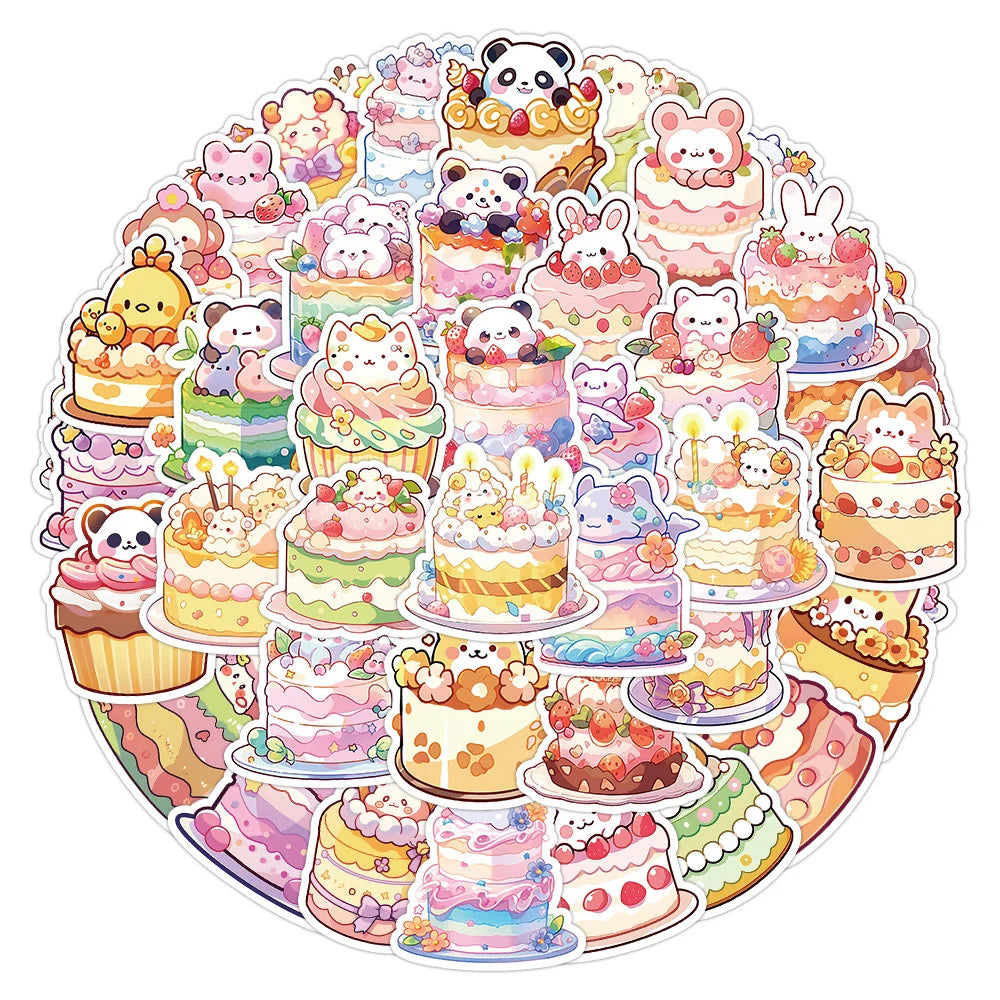 10/30/60 unids Lindo Pastel Animal de dibujos animados Estética Pegatinas Decoración DIY Ordenador portátil Maleta Cuaderno Papelería Pegatina para Niños Juguete