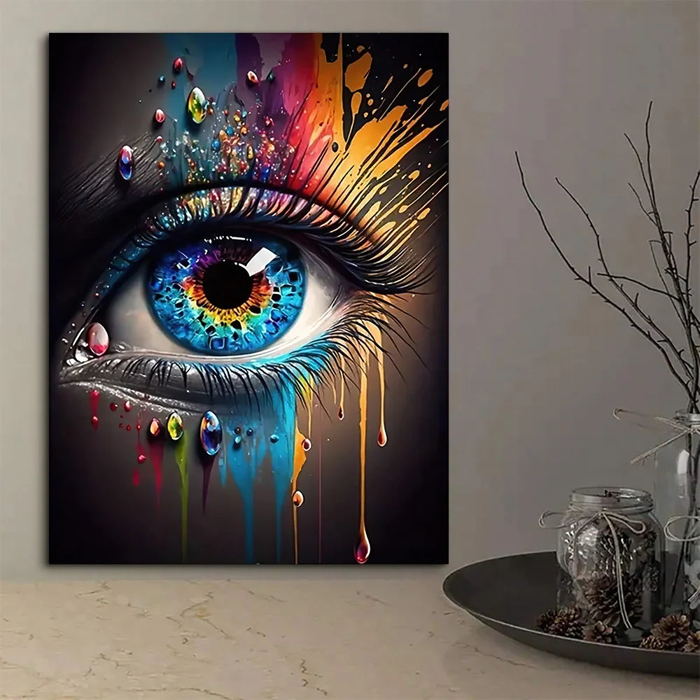 Arte Clásico Abstracto de Pared, Mural con Rasgos Oculares, Póster en Lienzo HD para la Decoración del Hogar, Sala de Estar, Dormitorio y Oficina