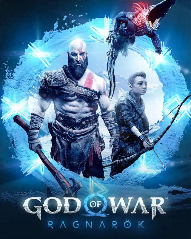 God of War Ragnarok 2022 Poster - Kratos Themed Wall Art for Gaming Room Decor