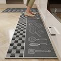 VIKAMA Tapis de sol de cuisine dessin animé facile à gérer, 1/2 pièce, tapis de velours de cristal long pour la maison, résistant à la saleté et antidérapant