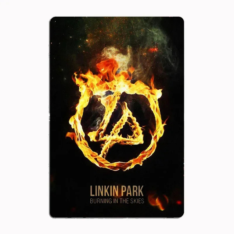 Linkin P-Park Tin Sign Plates by MusicCharmDecor - Retro Metal Posters with Iconic Lyrics & Stage Art, Stylish Design