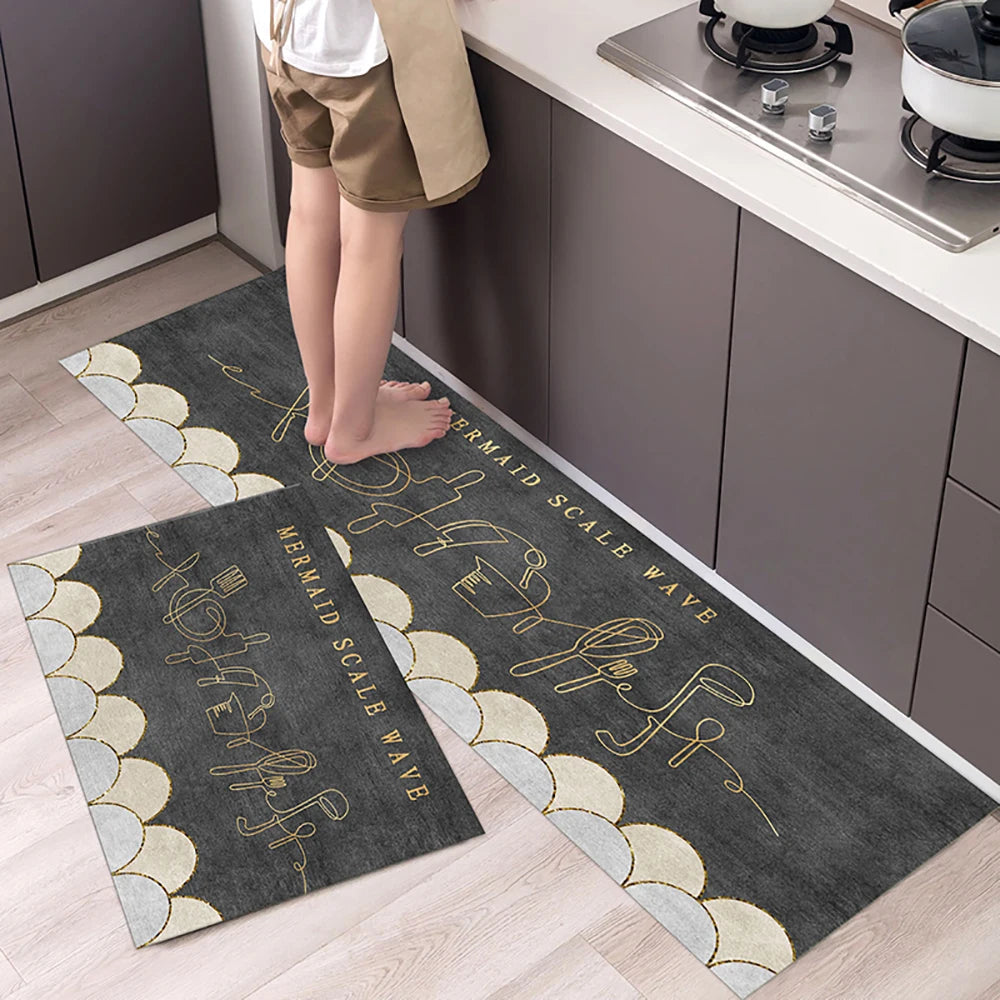 Alfombra de suelo de cocina VIKAMA, alfombra de entrada para sala de estar y dormitorio, decoración del hogar, alfombra larga pequeña para pasillo de lavadero