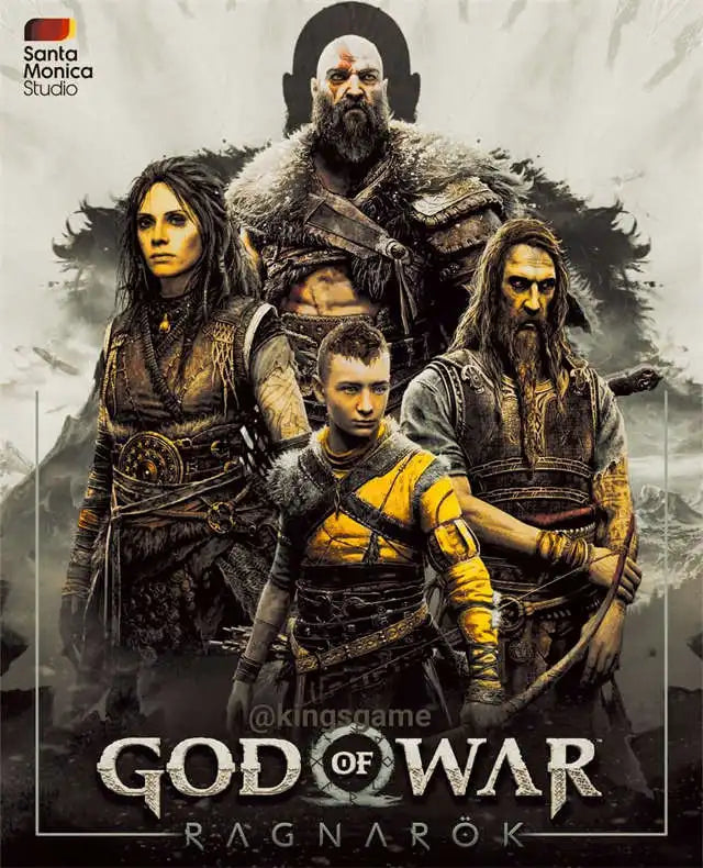 God of War Ragnarok 2022 Poster - Kratos Themed Wall Art for Gaming Room Decor