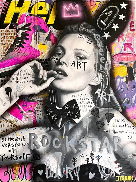 Modern Graffiti Aesthetic Wall Art Banksy Pop Portrait HD Canvas Poster Prints Home Bedroom Living Room Decor Gift