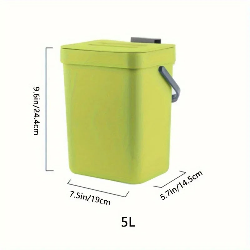 Poubelle à Fermeture Silencieuse Peu Encombrante - 3/5L, Bac Scellé Écologique pour Cuisine et Bureau, Sans Électricité