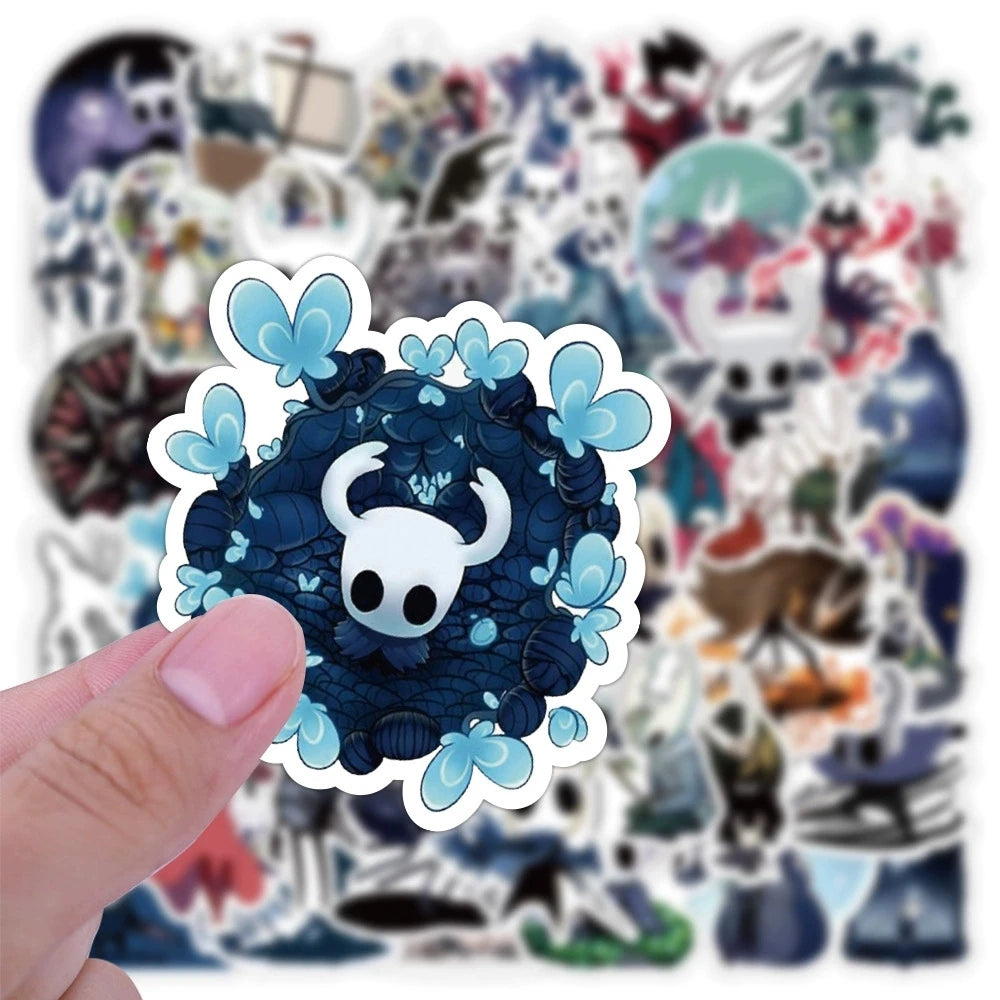 50/100 autocollants graffiti Hollow Knight, dessin animé, jeu, créatif, pour skateboard, bagages, papeterie