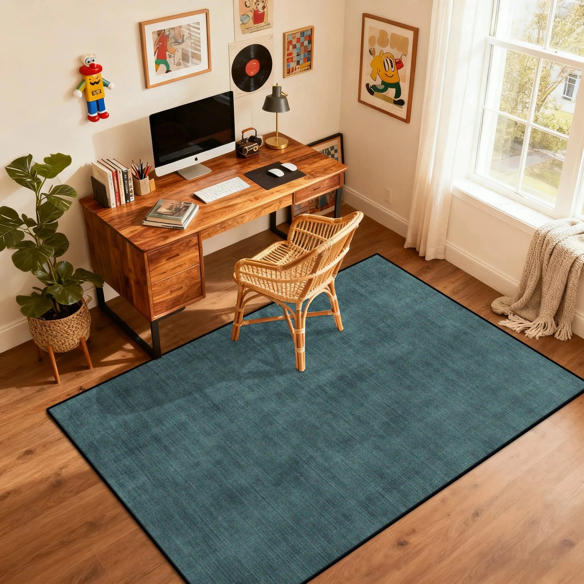 Alfombra de lujo para dormitorio VIKAMA, alfombra para sala de estar, cojín antideslizante y fácil de limpiar para silla de escritorio de oficina, decoración del hogar