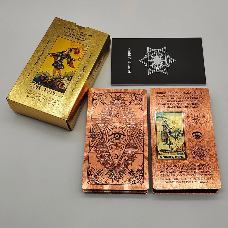 Cost Worthy Luxe Gold Foil Tarot Deck With Nice Plastic Package Board Game of Oracle Cards For Beginners