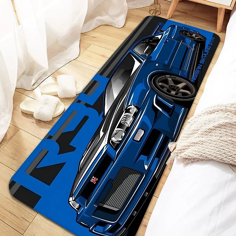 VIKAMA Alfombra Cool Racing Antideslizante Suave para Dormitorio Mesita de Noche Alfombras de Ventana Mantas Pasillo Alfombrillas de Piso Decoración del Hogar