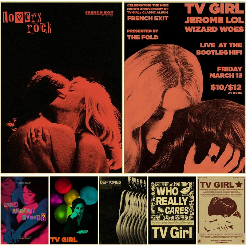 Pósters de TV Girl Retro, impresiones en papel Kraft, Lovers Rock, póster vintage, arte de pared, pintura para estudio, hogar, sala de estar, decoración, imagen