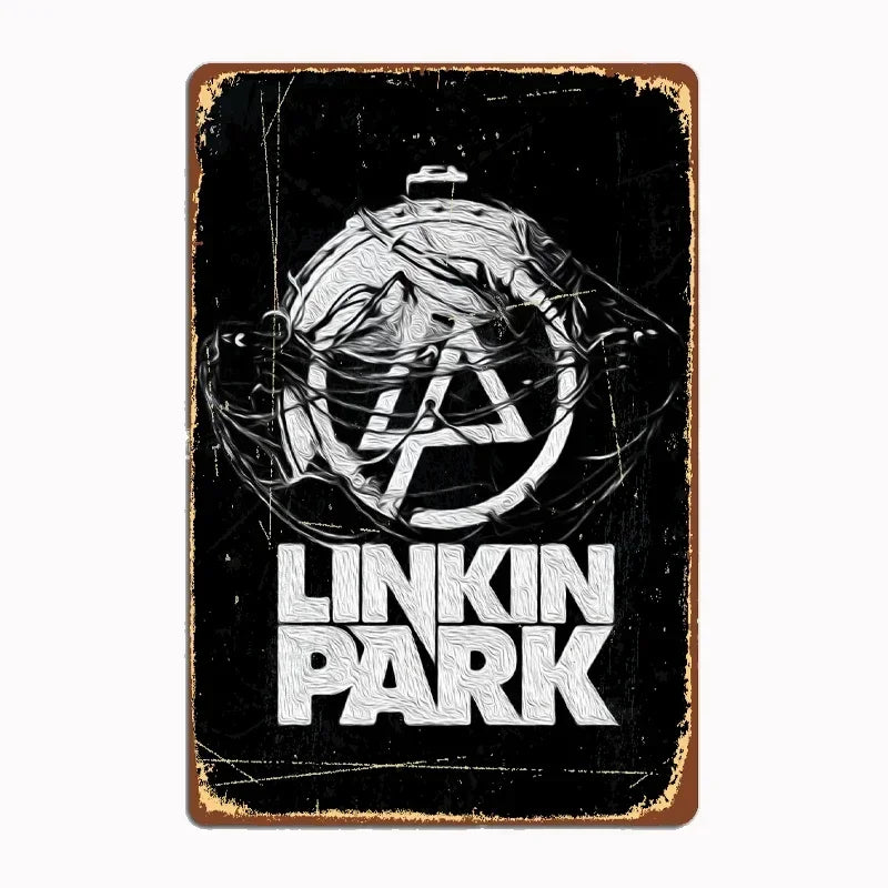 Linkin P-Park Tin Sign Plates by MusicCharmDecor - Retro Metal Posters with Iconic Lyrics & Stage Art, Stylish Design