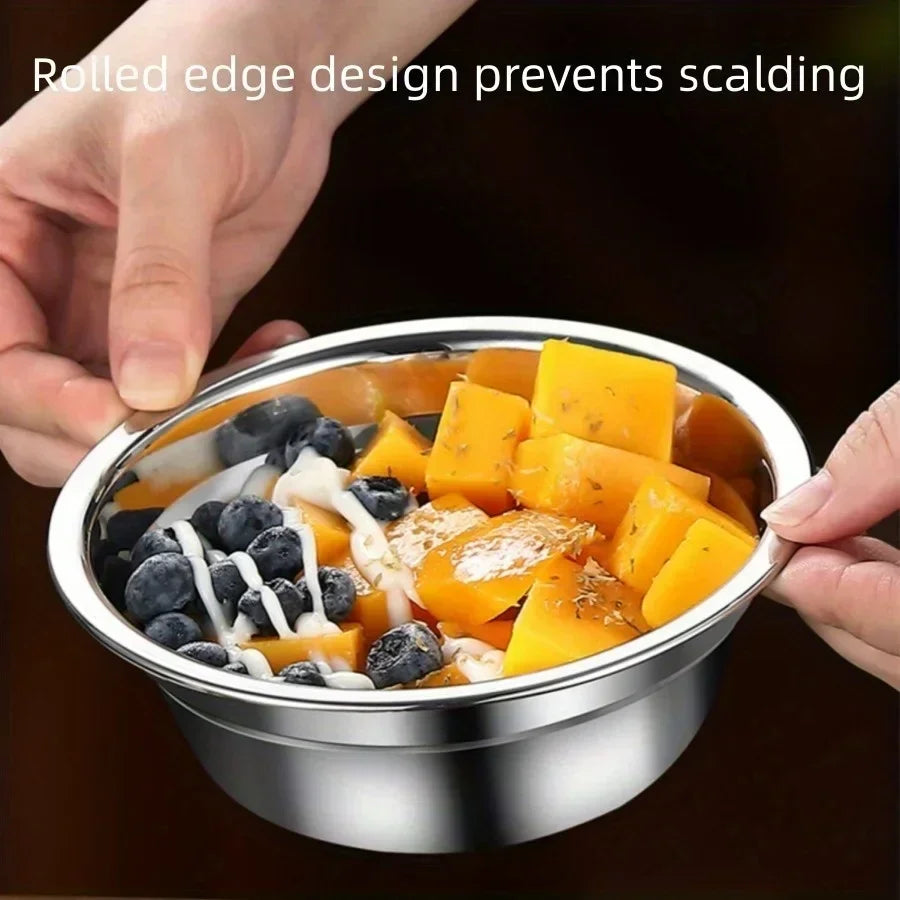 Bol à soupe de nouilles profond en acier inoxydable SUS304 pour la maison, bol mélangeur circulaire, saladier, bol en acier, bol mélangeur de riz
