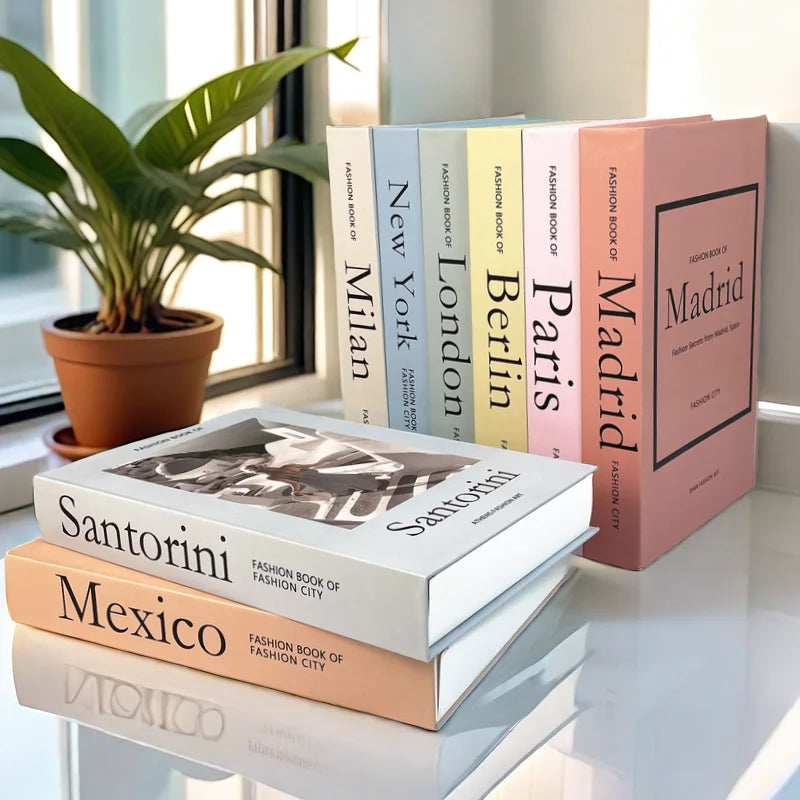 Fashion Paris Milan Luxe Fake book Decorative Books Storage Box Home Interior Decoration Coffee Table Bedroom Living Room Decor
