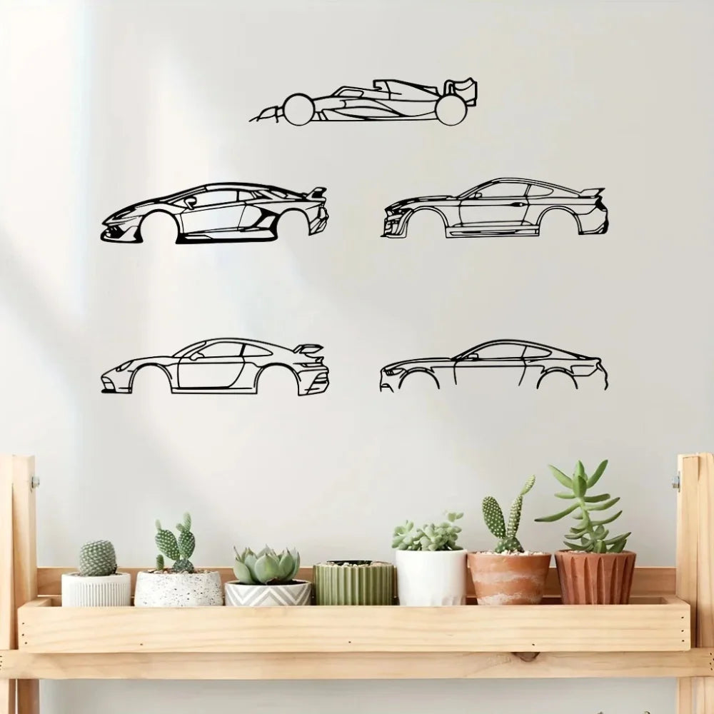 Línea metálica decorativa de borde caliente, diseñada específicamente para entusiastas apasionados del automovilismo que buscan crear exhibiciones murales