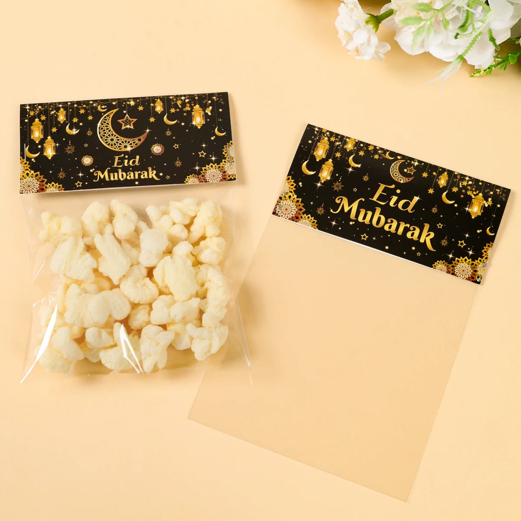 Décorations pour la maison du Ramadan 2025 - Sachet de friandises Eid Mubarak - Sachet de bonbons - Décorations de fête musulmanes islamiques - Ramadan Kareem - Aïd al-Adha