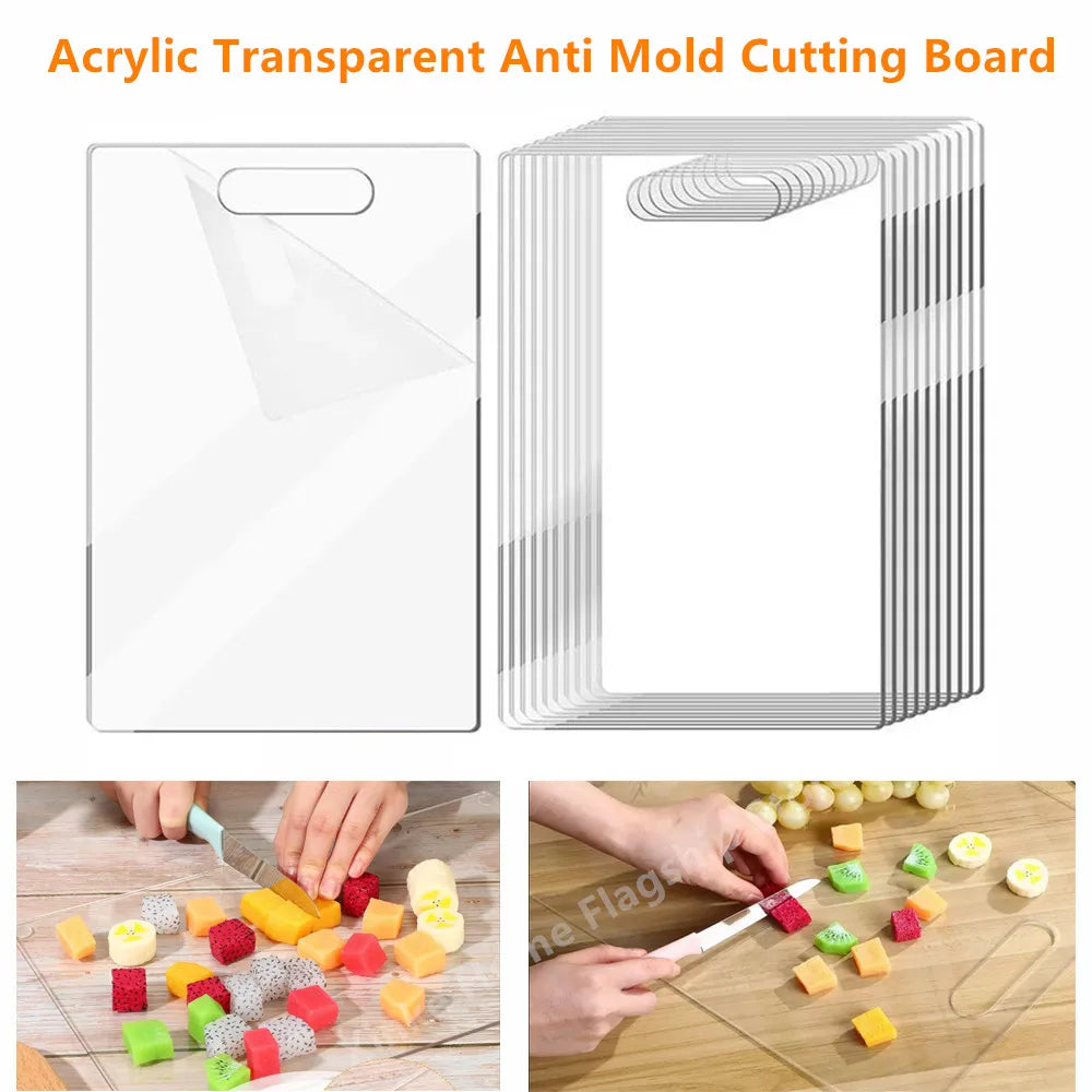 Planche à découper en acrylique Épaisse Transparente pour Fruits et Légumes Planche à découper Ménagère Antidérapante Anti-moisissure Outils de Cuisine