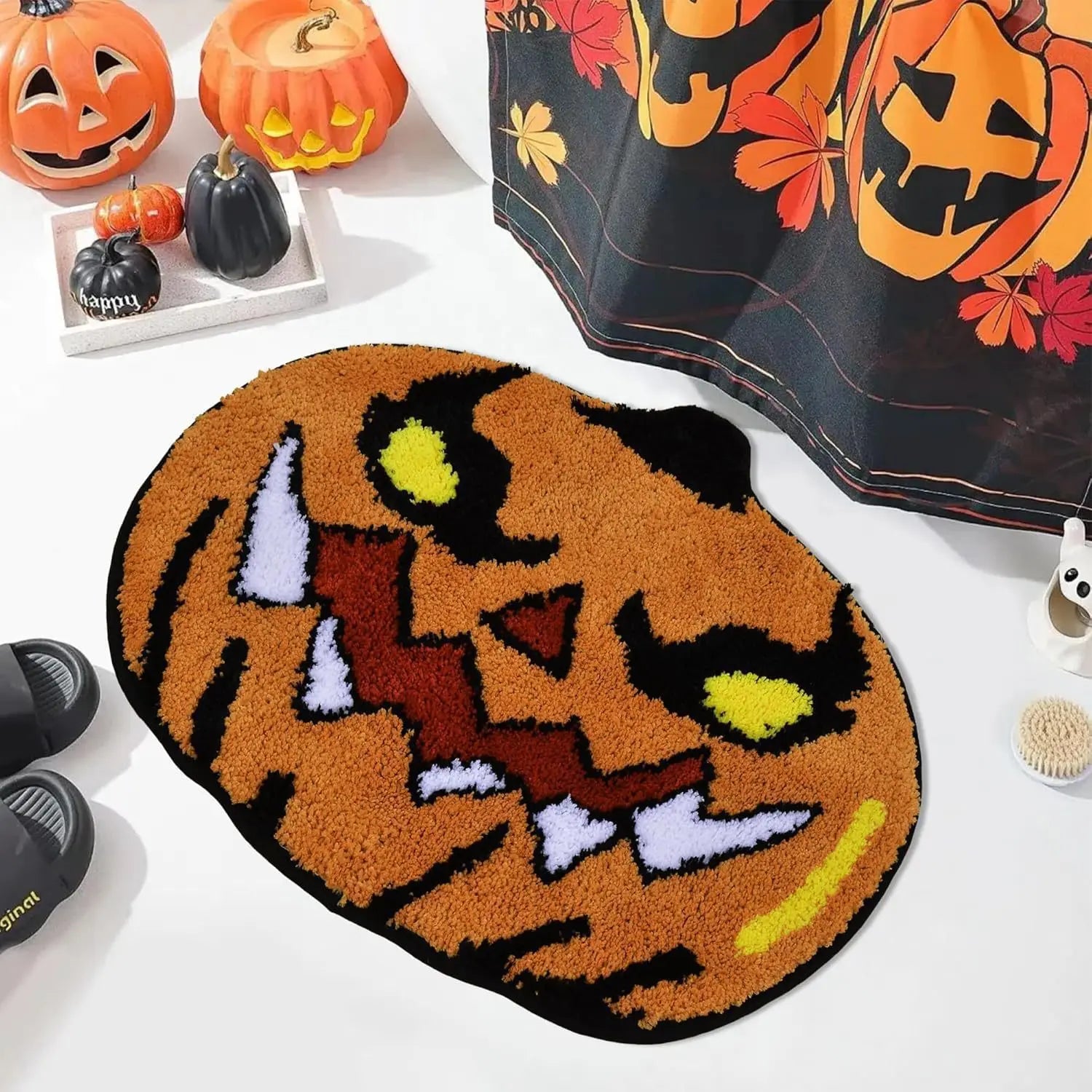 Alfombra con fantasma de Halloween VIKAMA, suave y cómoda de imitación cachemira, decoración para el hogar, dormitorio, felpudo para entrada.
