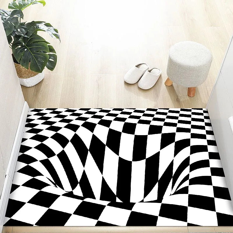 VIKAMA 3D Mareo Alfombrilla de Terciopelo de Cristal Duradera y Fácil de Limpiar Alfombrilla Antideslizante para Decoración del Hogar Alfombrilla para Puerta de Entrada