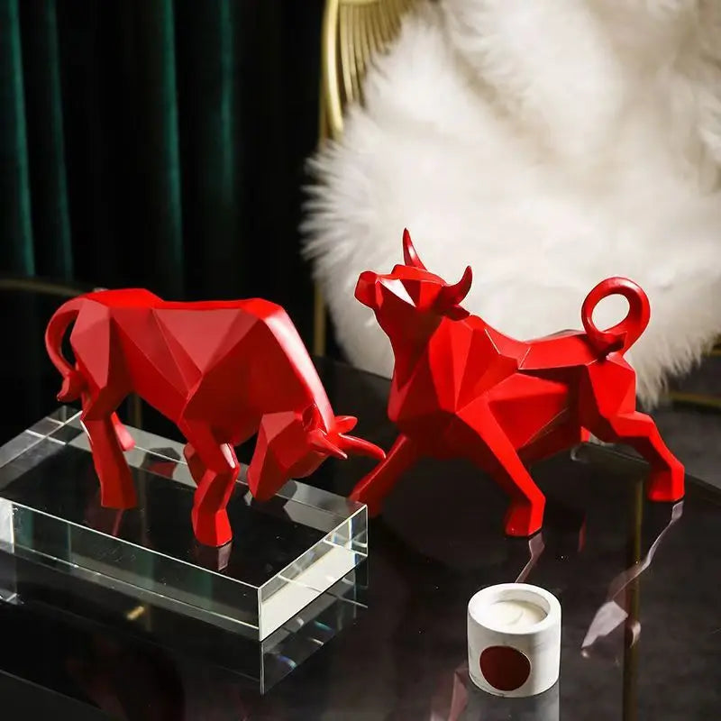 Ornements de taureau en résine, style nordique moderne et simple, artisanat de décoration créatif pour la maison, bureau, étude, statue de vache, figurine animale