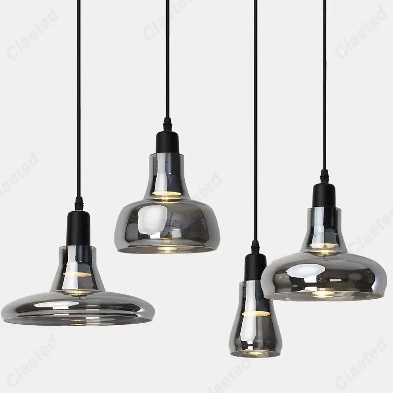 Lustre LED minimaliste moderne européen en verre pour bar, restaurant, salon, café, chambre à coucher, éclairage décoratif