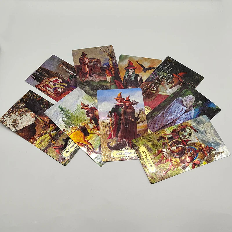 New Pattern Gold Foil Tarot Cards Witch Divine Predictive Board Game Waterproof Mystery Deck For Beginners And Collectors