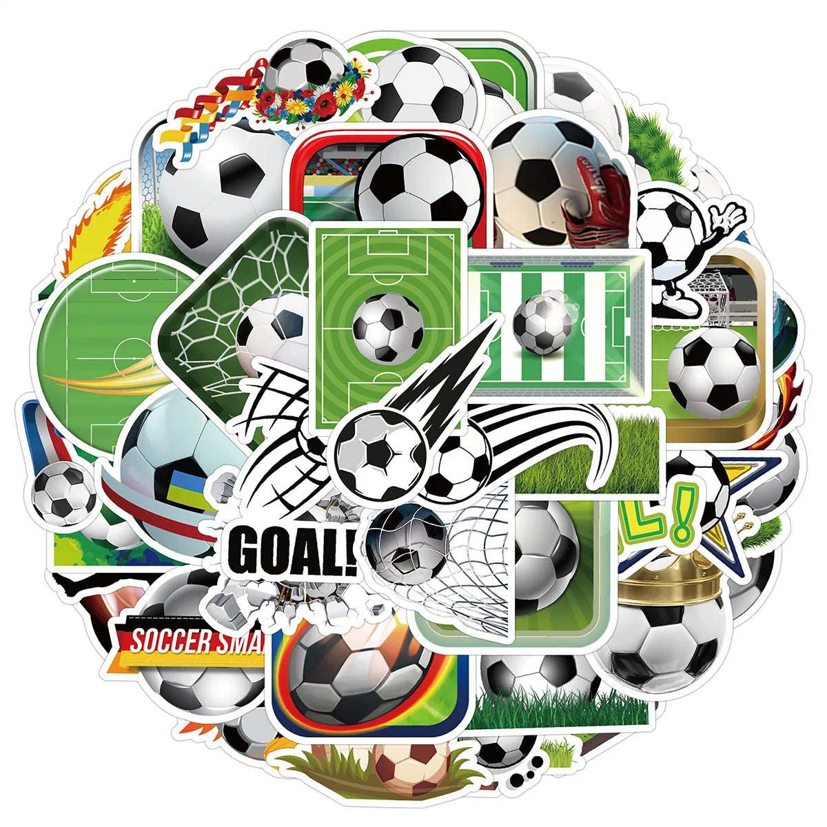 50/100PCS Pegatinas de Graffiti de Fútbol Balón Deportivo Impermeables Pegatinas Decorativas Pegatinas Creativas de Papelería de Fútbol