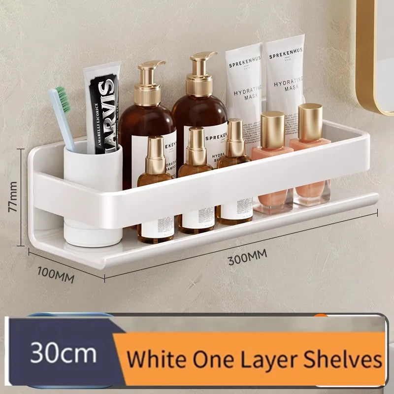 Estante de baño, estante de especias montado en la pared, estante multiusos, almacenamiento de condimentos, organizador de champú, accesorios de cocina