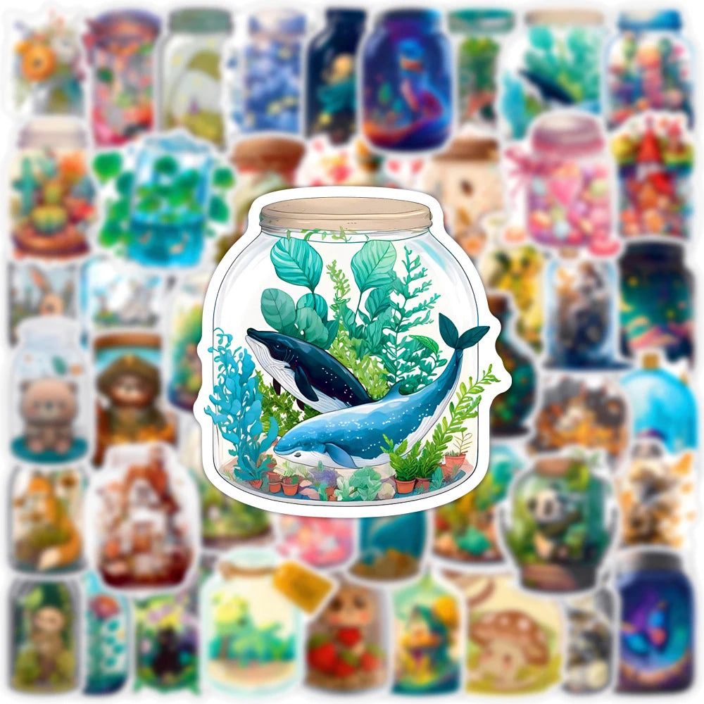 10/30/50 PIÈCES Style INS Bouteille Monde Dessin Animé Esthétique Autocollants Bagages Skateboard Mignon Graffiti Fille Gradient Autocollant Décalcomanie Jouet