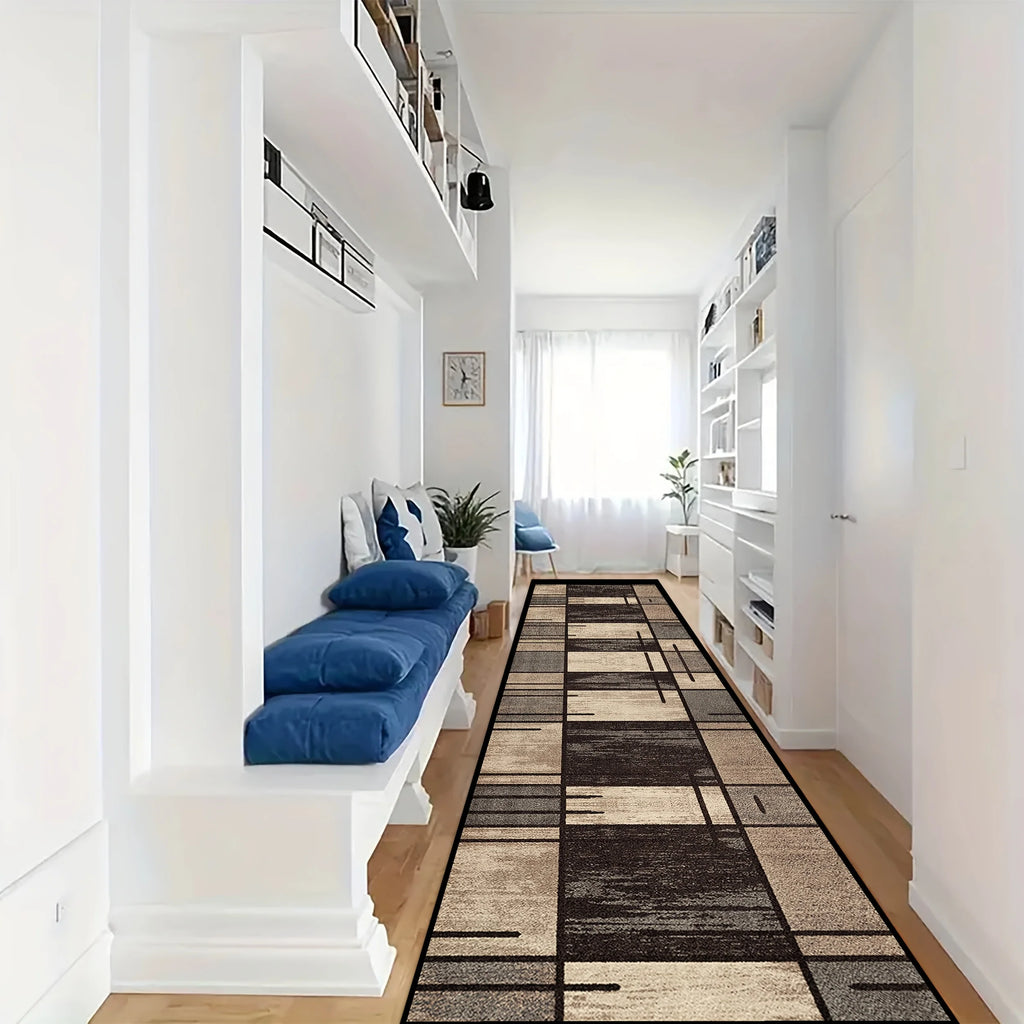 VIKAMA Tapis de cuisine à carreaux de haute qualité, long tapis de sol fin, tapis de porte, tapis de salon pour chambre à coucher, décoration intérieure