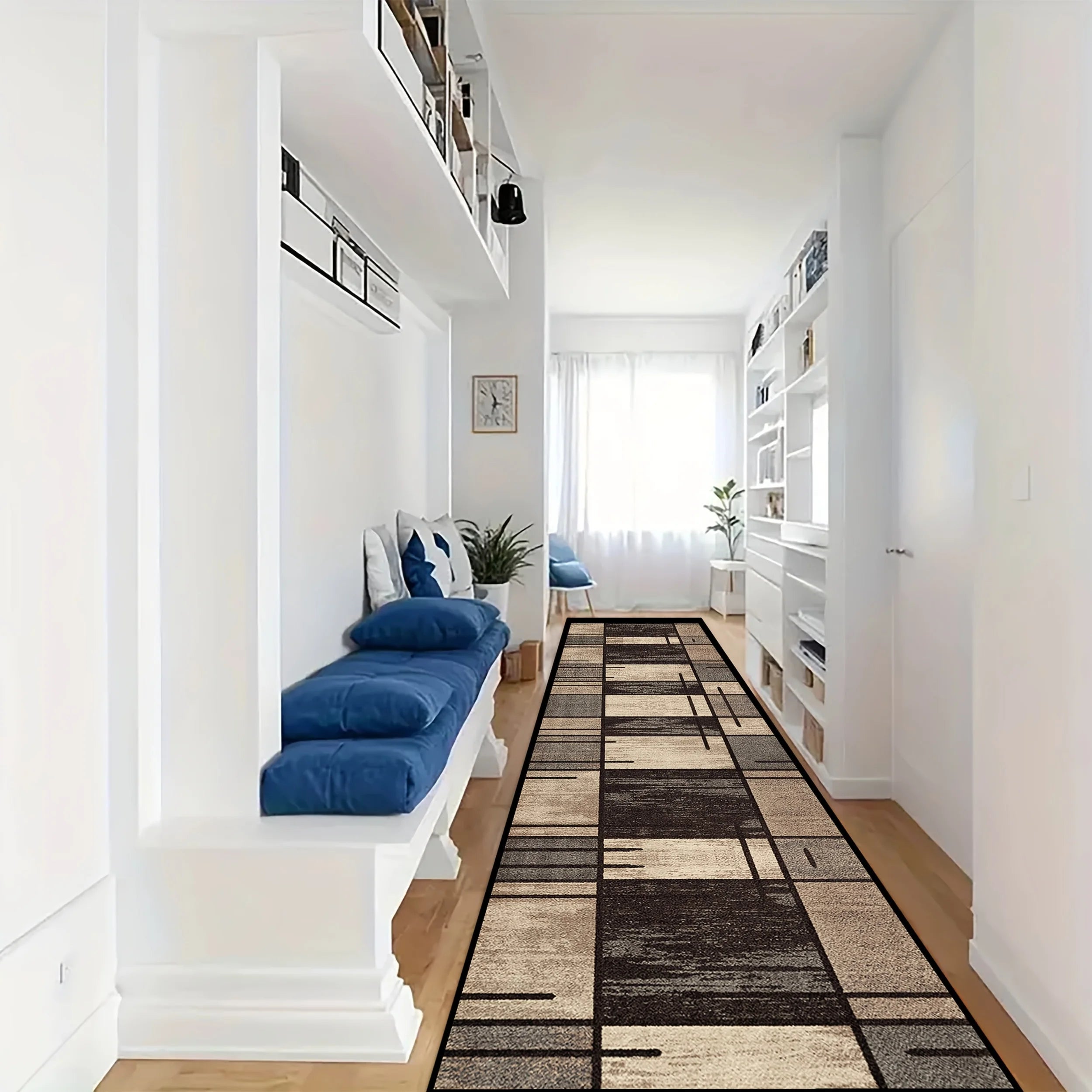 VIKAMA Tapis de cuisine à carreaux de haute qualité, long tapis de sol fin, tapis de porte, tapis de salon pour chambre à coucher, décoration intérieure