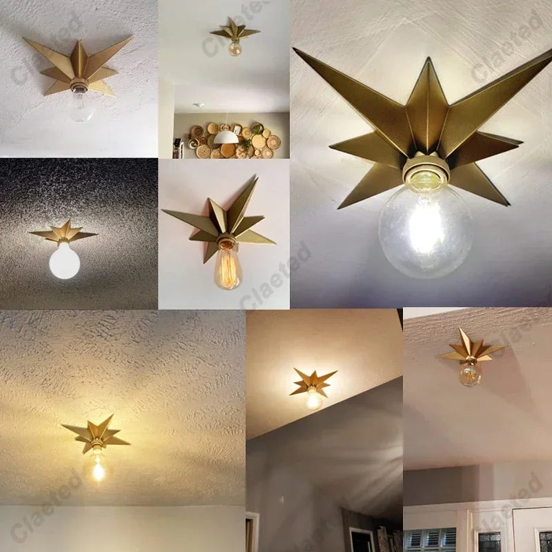 Lámpara de pared creativa con forma de estrella, lámpara de pared LED para sala de estar de lujo, dormitorio, cabecera, hoteles, fondo, aplique de pared decorativo para el hogar