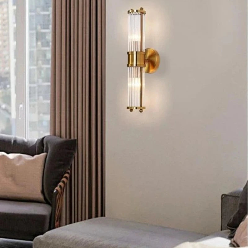 Lampe murale LED moderne créative et simple en cristal européen pour salon, bureau, chambre à coucher, chevet, éclairage décoratif