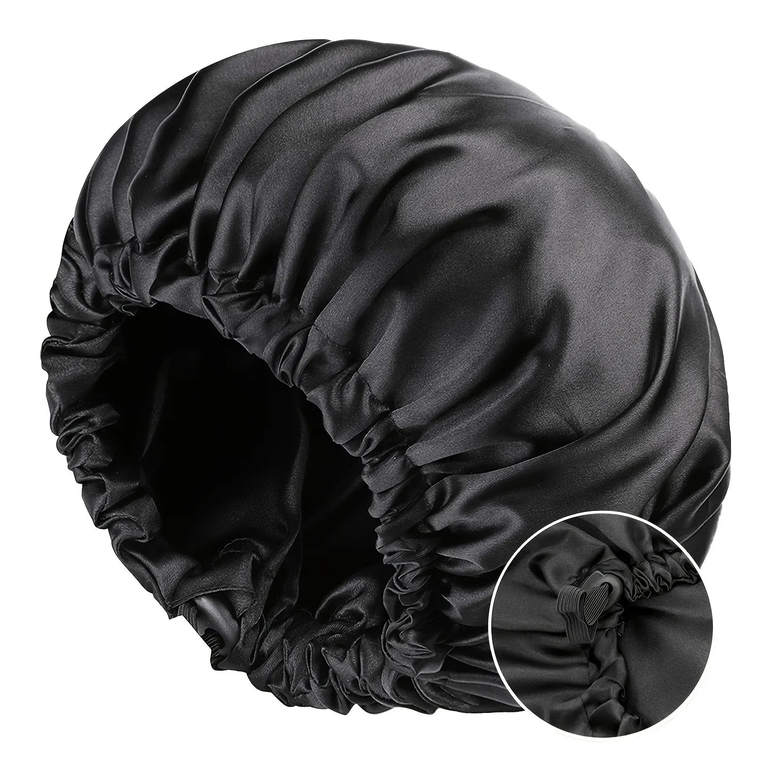 Gorro de moda para mujer, de seda suave y lisa, doble capa, con botón ajustable, para uso diario en casa, cómodo para dormir