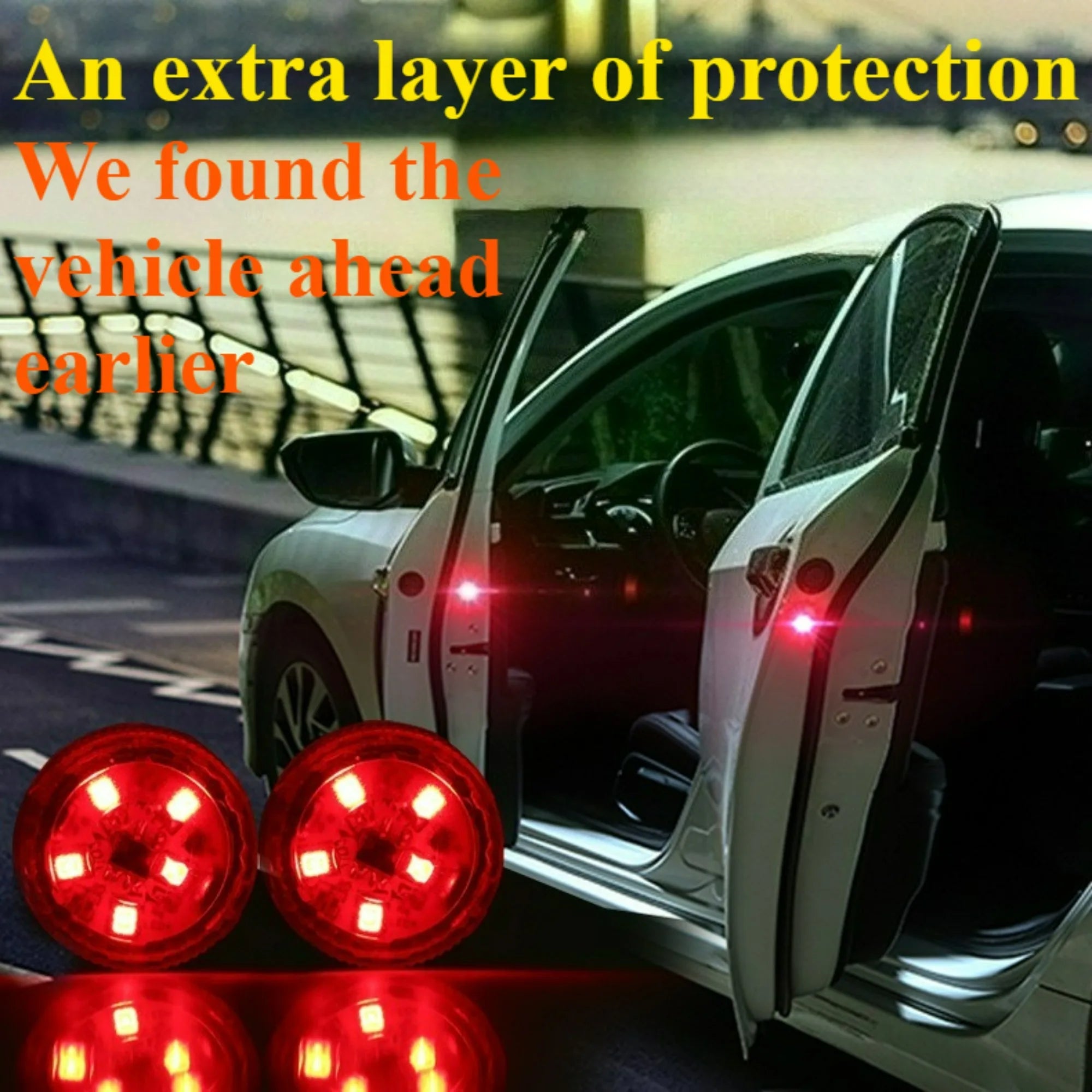 Feux de voiture LED d'ouverture de porte, avertissement de sécurité, anticollision, capteur magnétique, stroboscopiques, clignotants, alarme de stationnement, prévention des accidents