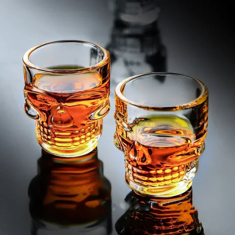 1/2 Pcs Verre à Shot Tête de Mort Créatif en Cristal Transparent Gobelet à Vin Liqueur Whisky Vodka Bière pour Fête Bar Cadeaux d'Halloween