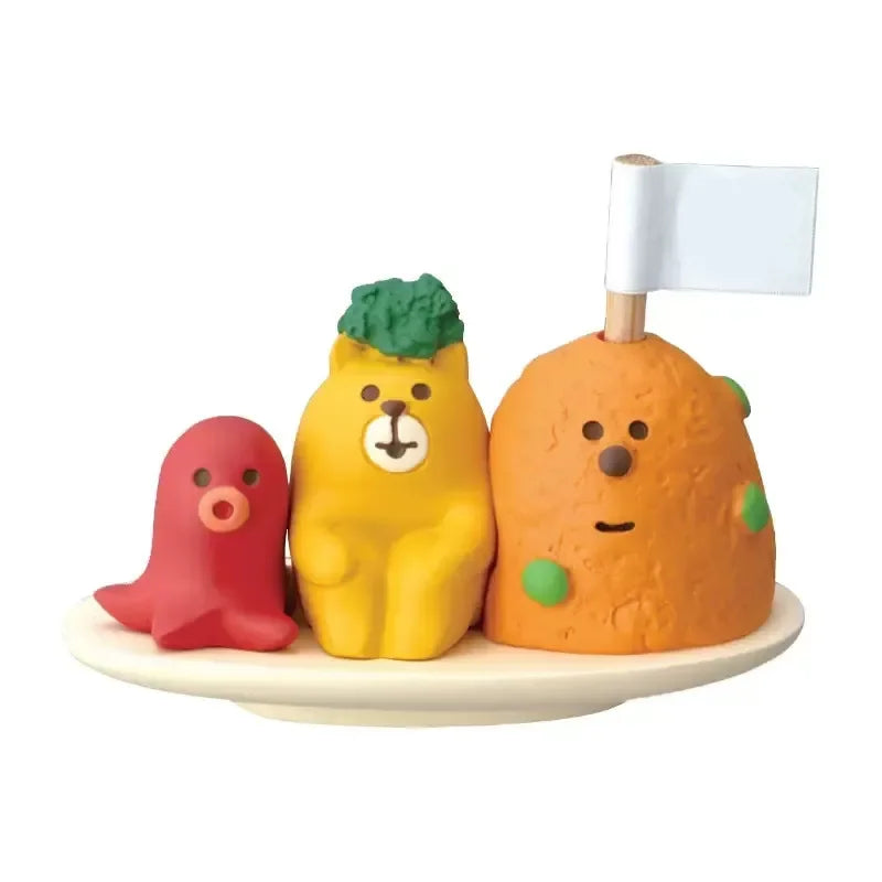 ZAKKA Adornos Noche Mercado Niña Soporte Barbacoa Escena Decoración Accesorios Fotografía Miniatura Resina Gato Regalo Cumpleaños Colección