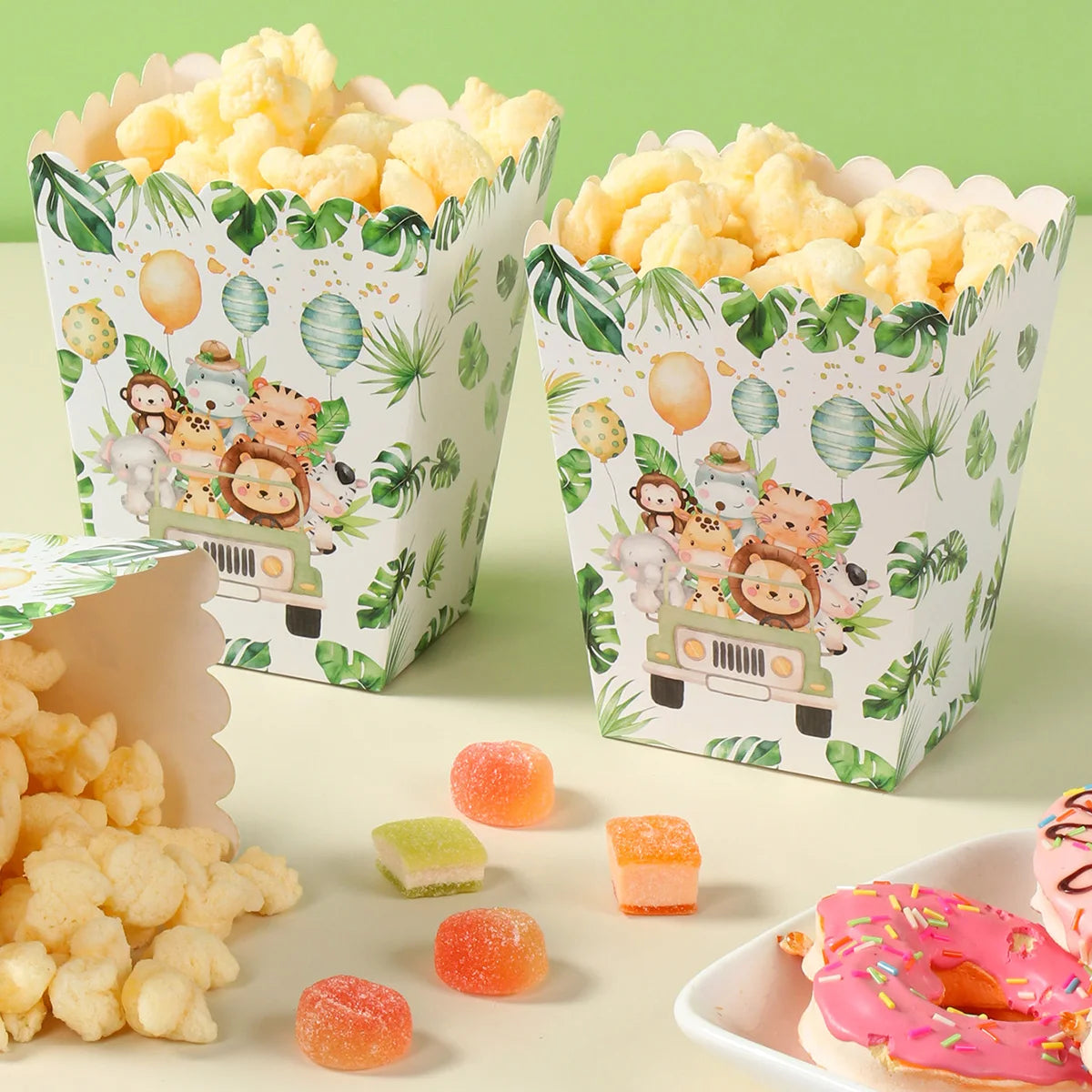 Nappe d'anniversaire animaux de la jungle, feuilles de palmier, nappe de fête d'anniversaire Safari dans la jungle, décoration pour enfants Wild One