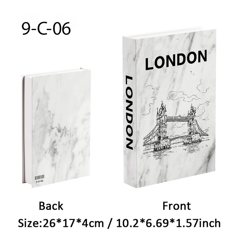Paris New York Luxury Fake Book Storage Box Brazil Mexico Decorative Books Home Decor Coffee Table Shelf Interior Decoration