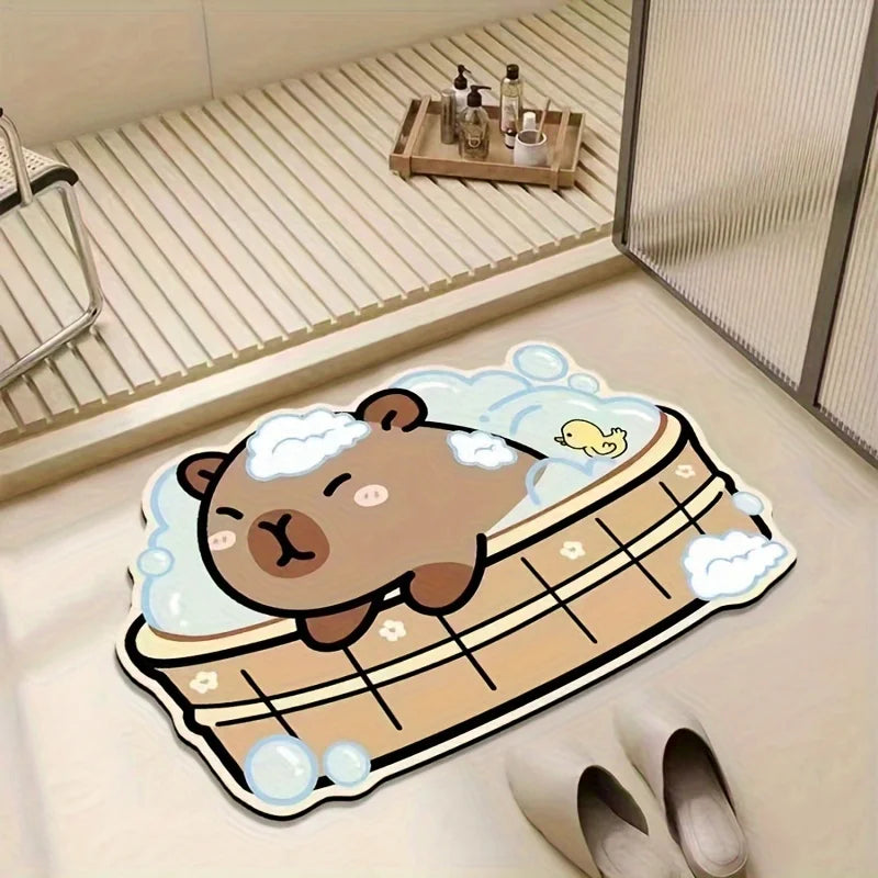 VIKAMA Linda Alfombra de Oso de Dibujos Animados Alfombra de Cocina Felpudo Alfombra de Bienvenida Alfombra de Baño Alfombra de Dormitorio Alfombra de Sala de Estar Decoración del Hogar