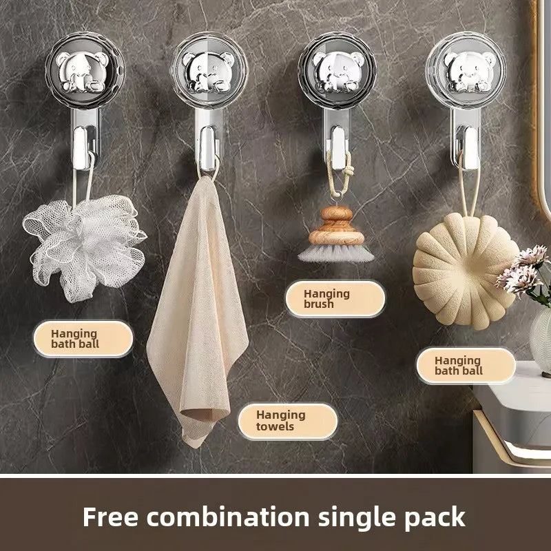 Gancho con ventosa para toallas de cocina, ganchos sin taladro, pegatinas de pared, colgadores para puertas de baño, accesorios autoadhesivos para el hogar y el baño