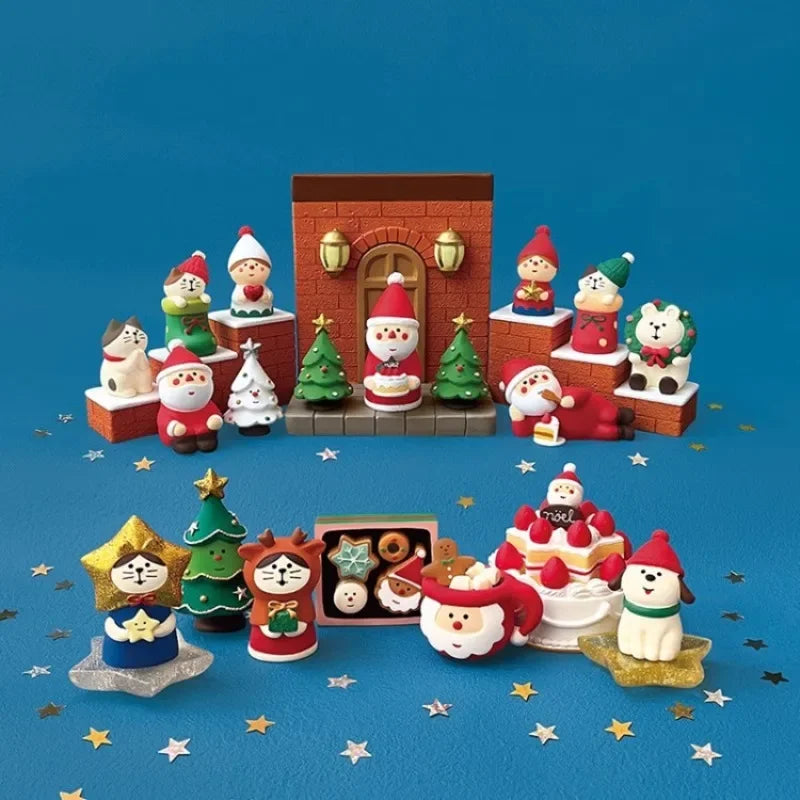 Ornements de Noël en Résine Scènes Maison Jouets Tendance Figurines Décorations Poupées ZAKKA Chats 2025 Petits Ornements