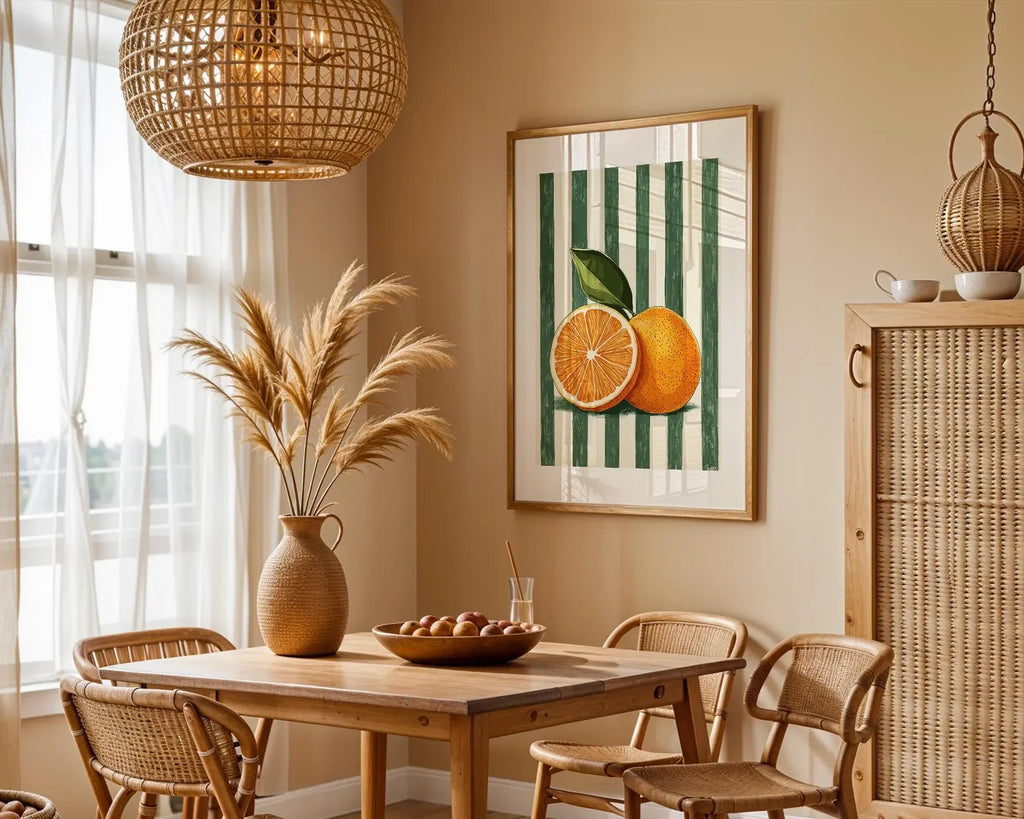 Décor mural orange, Affiche de fruits orange, Peinture murale de cuisine de ferme, Impressions de cuisine, Art culinaire tendance, Art de cuisine rétro, Frui
