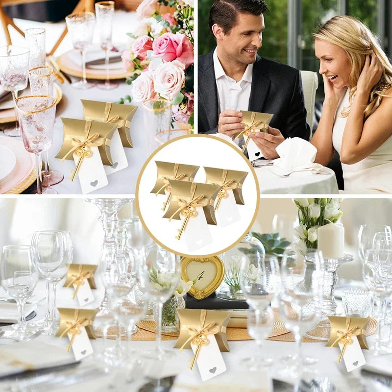 50 Abrebotellas con Forma de Llave y Caja de Dulces, Regalo para Bodas, Fiestas de Bebés, Regalos de Navidad